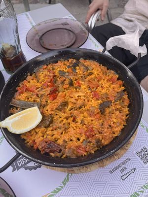 Vegan paella   at Cosmopolitan Food in Cordoba