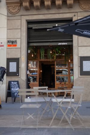 Terrace and outside desk at Paradero in Barcelona