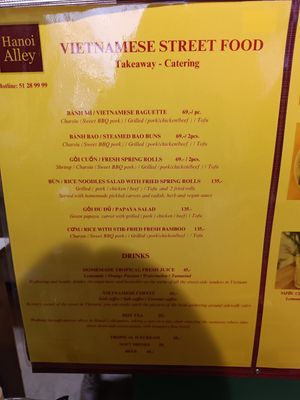 menu at Hanoi Alley in Copenhagen