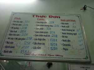 Menu at Go Green in Cam Ranh