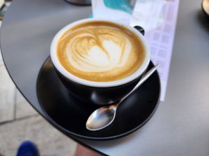 Oat milk flat white at Kakantun in Split