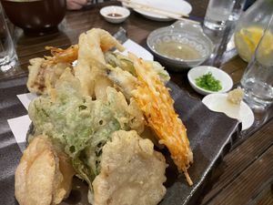 Tempura vegetables   at Furusato in Bishkek