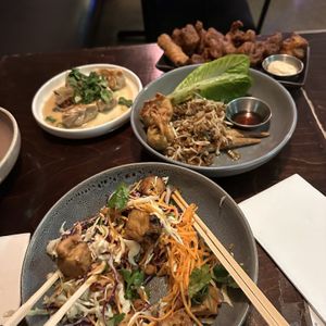 Thai salad and deep fried califlowe  at Chow in Wellington