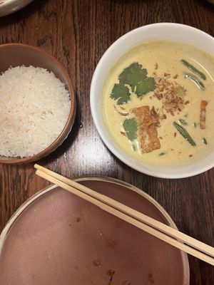 Jungle curry and rice as it arrived   at Chow in Wellington