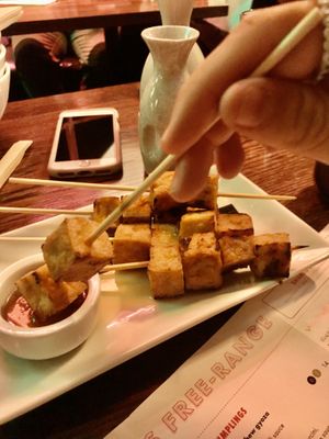 Tofu skewers at Chow in Wellington