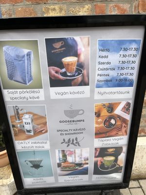   at Goosebumps Coffee Lab in Budapest