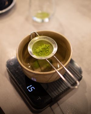 Matcha magic in the making.🍵 at Goosebumps Coffee Lab in Budapest