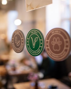 Step inside: everything here is 100% vegan.🌱 at Goosebumps Coffee Lab in Budapest