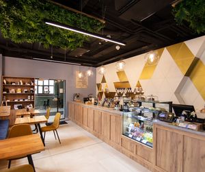 Cozy and modern interior of Goosebumps Coffee Lab. at Goosebumps Coffee Lab in Budapest