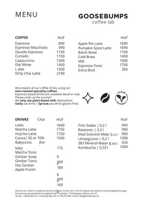  at Goosebumps Coffee Lab in Budapest