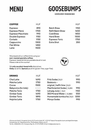  at Goosebumps Coffee Lab in Budapest