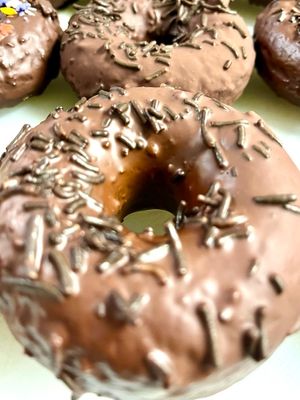 NEW! GLUTEN FREE, ORGANIC, VEGAN, Soy free, House made Chocolate donuts with chocolate glaze!  at Botanika Cafe in Ridgefield