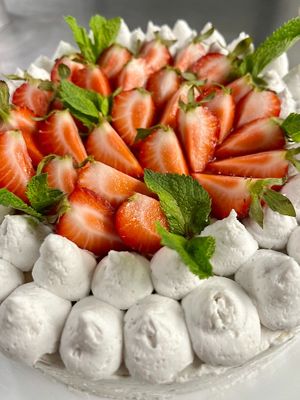 NEW! Strawberry short cake! almond oats crust, fresh strawberry, whipped cream  at Botanika Cafe in Ridgefield