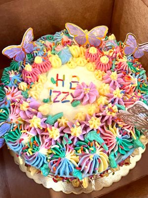 Birthday cake - Vegan, Gluten free, Organic, Soy free, dairy free. Preorder by phone or messenger. Any size, any decorations, any color.  at Botanika Cafe in Ridgefield