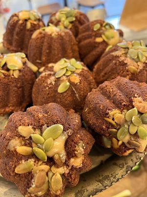 NEW! Pumpkin pie muffins with walnuts and pumpkin seeds! at Botanika Cafe in Ridgefield