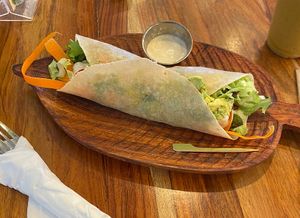 Tempeh Caesar wrap  at Botanika Cafe in Ridgefield