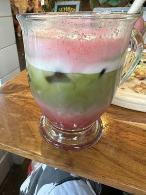 Strawberry 🍓 Matcha  at Botanika Cafe in Ridgefield