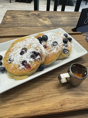 Blueberry vegan waffles  at Pancake Am Tor in Munich
