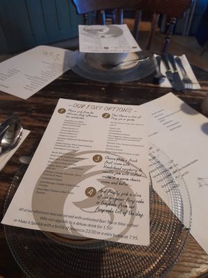 Menu (November 2023) at The Running Fox in Morpeth