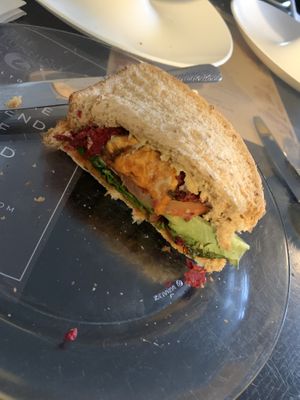 Falafel hummus sandwich   at The Running Fox in Morpeth