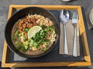 Vegan ramen at The Naked Indigo in Innsbruck