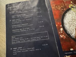 menu  at The Naked Indigo in Innsbruck