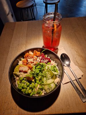 Salmon bowl.  The lemonades were great. at The Naked Indigo in Innsbruck