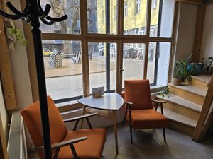 Cozy nook at Café In The Ghetto in Brno