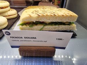 Vegetarian focaccia at La Fontana in Esztergom