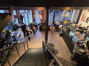 Interior seen from upstairs at IzyCoffee - Langemunt in Ghent