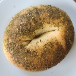 Zaatar Bagel (vegan) at Starship Bagel in Lewisville