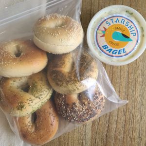 Get precut and put in freezer to enjoy anytime! at Starship Bagel in Lewisville