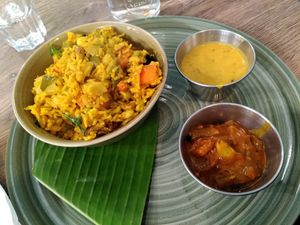 Biryani rice at Le Petit Veg in Paris