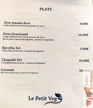menu 2 at Le Petit Veg in Paris
