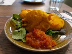 Fried aubergine. at Le Petit Veg in Paris