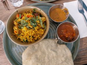 Mushroom biryani at Le Petit Veg in Paris