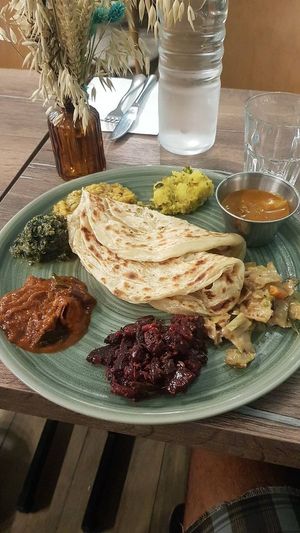 2 Paratha with lots of side veg at Le Petit Veg in Paris