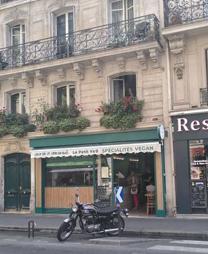 Outside at Le Petit Veg in Paris