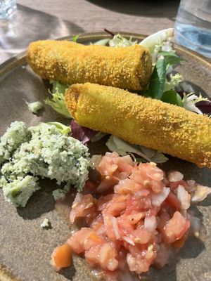 Potato and soy rolls (spicy!)  at Le Petit Veg in Paris