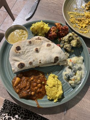chapatti plate   at Le Petit Veg in Paris