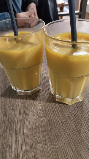 Mango lassi vegan at Le Petit Veg in Paris