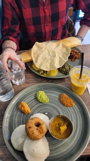 Above: Dusa Gourmand. Below: Idly at Le Petit Veg in Paris