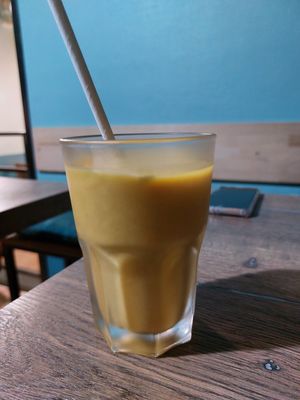 Mango lassi! at Le Petit Veg in Paris
