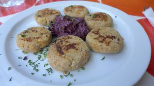 chickpea patties with olive tapenade at Dream House in Sofia
