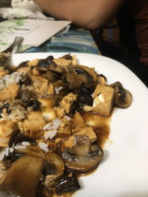 The rice is not included, however it’s very cheap to get a cup of rice  at Dream House in Sofia