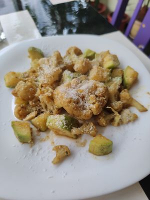 Coconut almond curry with cauliflower and zucchini at Dream House in Sofia