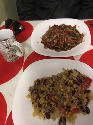 Quinoa and vegetables, soya and vegetables  at Dream House in Sofia