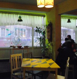 Inside the restaurant at Dream House in Sofia