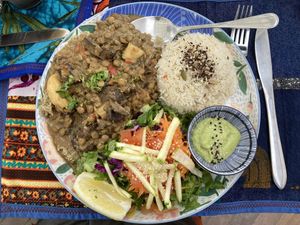 Menù of the day (lentil based)  at Veggie Beer House in Valparaiso