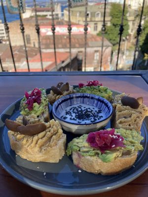 Hummus and avocado appetizer   at Veggie Beer House in Valparaiso